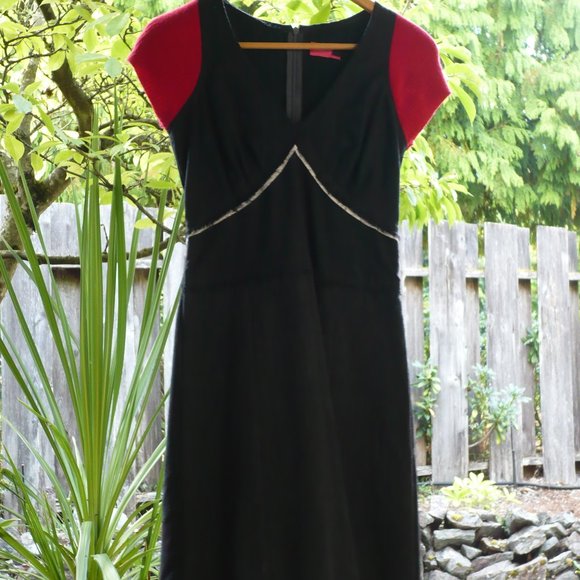 Whimsigoth Wool Knit Red Cap Sleeve Dress - Picture 6 of 13